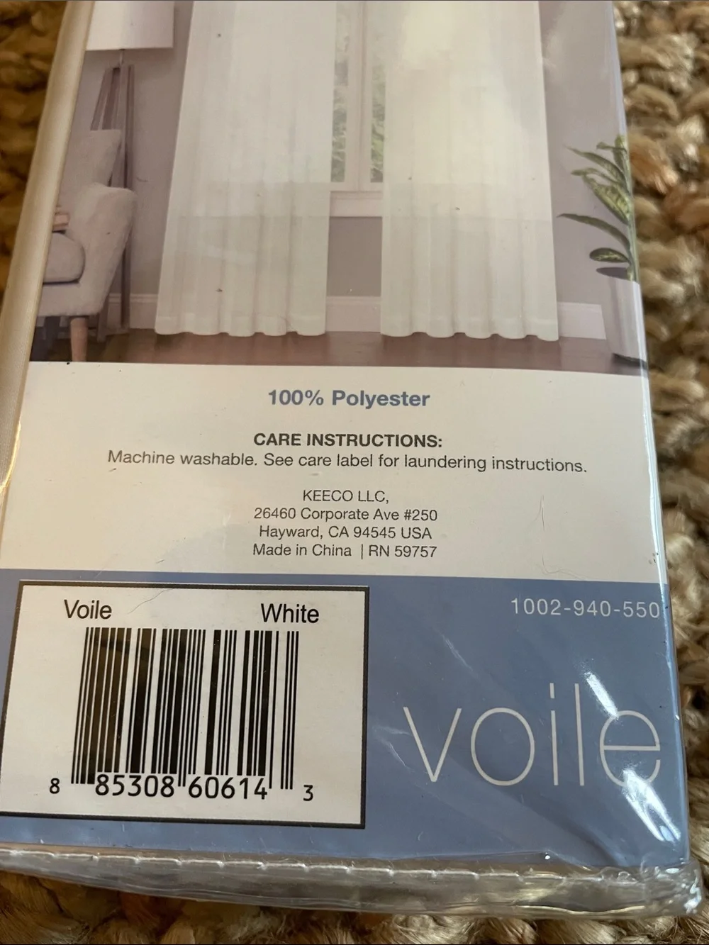 vu Voile Sheer Rod Pocket Curtain Panel - White